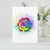 Carte De Remerciements Rose arc-en-ciel coloré (Debout devant)