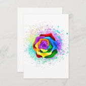 Carte De Remerciements Rose arc-en-ciel coloré (Devant / Derrière)