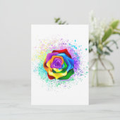 Carte De Remerciements Rose arc-en-ciel coloré (Debout devant)