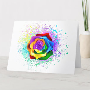 Carte De Remerciements Rose arc-en-ciel coloré