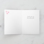 Carte de remerciements rose bébé fille (Intérieur)