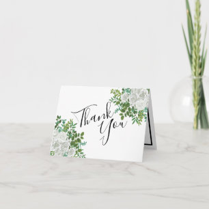 Carte De Remerciements Rose blanche Mariage Floral Classic