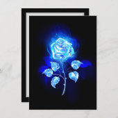 Carte De Remerciements Rose bleu brûlant (Devant / Derrière)