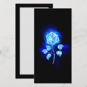 Carte De Remerciements Rose bleu brûlant (Devant / Derrière)