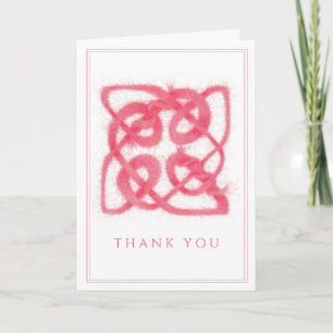 CARTE DE REMERCIEMENTS ROSE CELTIQUE À NŒUDS