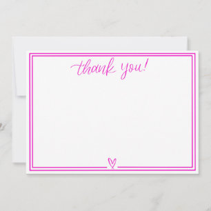 Carte de remerciements (rose chaud)