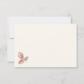 Carte De Remerciements Rose chaud rustique Whimsical Mariage floral (Dos)