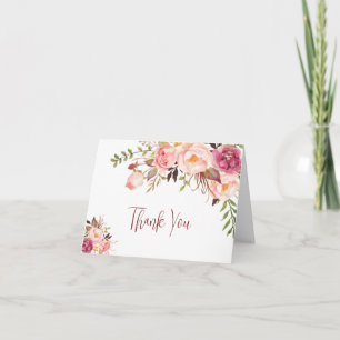 Carte De Remerciements Rose Chic Blush Photo Cadeau de Remerciement Style