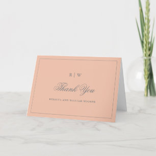 Carte De Remerciements Rose clair simple et élégant   MARIAGE