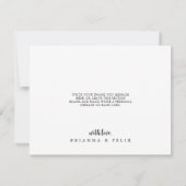 Carte De Remerciements Rose classique rose floral gris plat mariage (Dos)