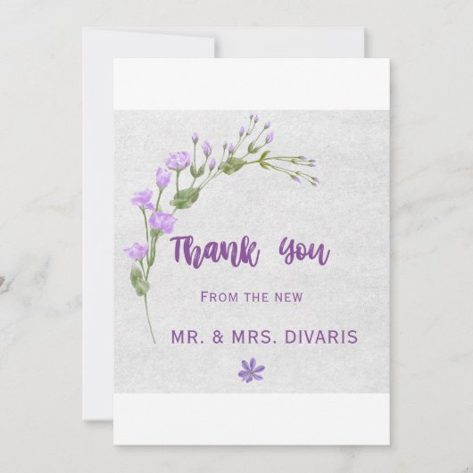 Carte De Remerciements Rose coloré (Devant)