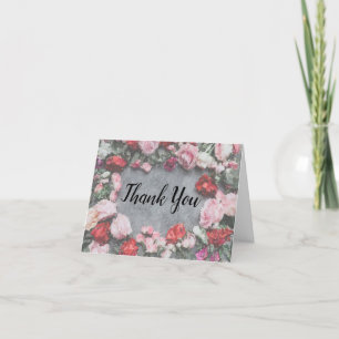 Carte de remerciements Rose Cracklin