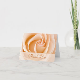 Carte de remerciements Rose crème
