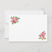 Carte de remerciements rose d'aquarelle (Dos)