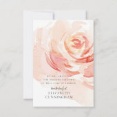 Carte De Remerciements Rose d'aquarelle Memorial Flower Élégant chic (Devant)