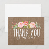 Carte de remerciements rose de baby shower de la (Devant / Derrière)