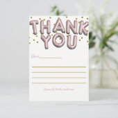 Carte de remerciements rose de ballets d'or Confet (Debout devant)