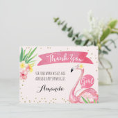 Carte de remerciements rose de Flamant rose (Debout devant)