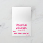 Carte de remerciements rose de pois (Intérieur)