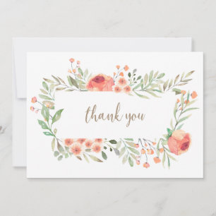 Carte de remerciements Rose de thé