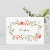 Carte de remerciements Rose de thé (Debout devant)