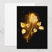 Carte De Remerciements Rose d'or ( rose d'or ) (Devant / Derrière)