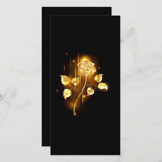 Carte De Remerciements Rose d'or ( rose d'or ) (Devant / Derrière)