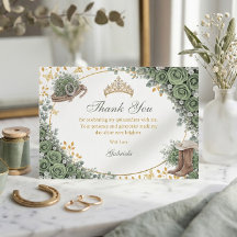 Rose dorée de sage occidentale verte Quinceañera d
