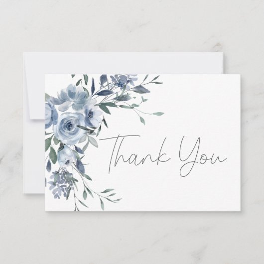 Carte De Remerciements Rose Dusty Fleurs Mariage de script (Devant)