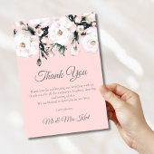 Carte De Remerciements Rose élégant | Mariage rose blanc