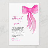 Carte De Remerciements Rose Elle se marie Shower  (Devant)