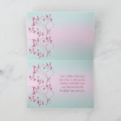 Carte de remerciements rose et aqua (Intérieur)
