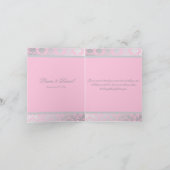 Carte de remerciements rose et gris Damas (Intérieur)