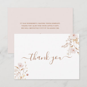 carte de remerciements rose fleur sauvage