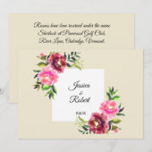 Carte De Remerciements rose floral avec feuille simple rustique moderne m (Devant / Derrière)