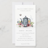 Carte De Remerciements Rose floral mignon mariage invite (Devant)