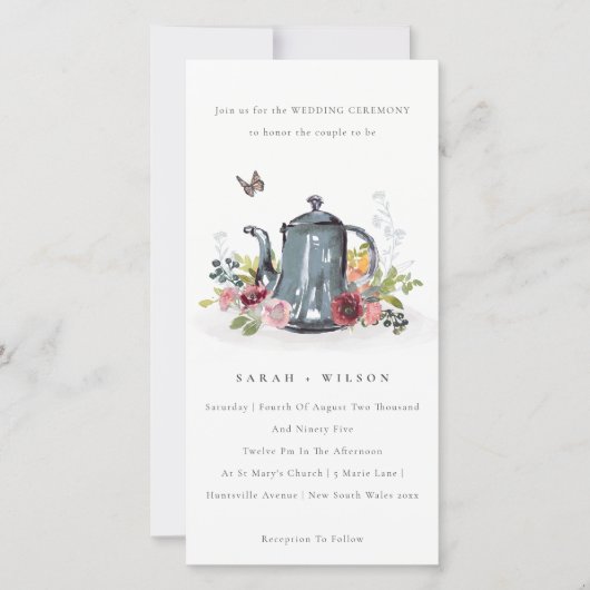 Carte De Remerciements Rose floral mignon mariage invite (Devant)