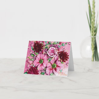 Carte de remerciements "rose floral Whimsy"