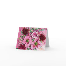 Carte de remerciements "rose floral Whimsy"