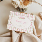 Carte De Remerciements Rose Florale Vintage