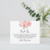Carte De Remerciements Rose Funeral Thank You Note Card Bereavement (Debout devant)