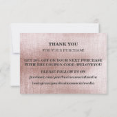 Carte de remerciements rose Gold (Dos)