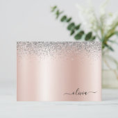 Carte De Remerciements Rose Gold (Debout devant)
