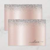 Carte De Remerciements Rose Gold (Devant / Derrière)