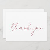 Carte De Remerciements Rose Gold Blanc Élégant Moderne Écriture Manuscrit (Devant / Derrière)