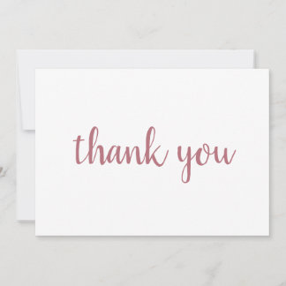 Carte De Remerciements Rose Gold Blanc Élégant Moderne Simple Écriture Ma
