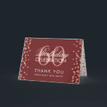 Carte De Remerciements Rose Gold Burgundy 60 Birthday Thank you Confeti<br><div class="desc">Elegant 60th Birthday Party Rose Gold Faux Glitter Confeti Burgundy template. Easy to use and easy to personalize. Ordre du Today !</div>