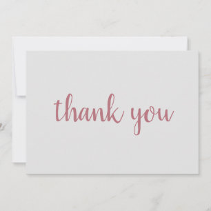 Carte De Remerciements Rose Gold Élégant Moderne Écriture Manuscrite Simp