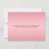 Carte De Remerciements Rose Gold Élégant Script (Dos)