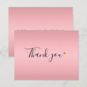 Carte De Remerciements Rose Gold Élégant Script (Devant / Derrière)